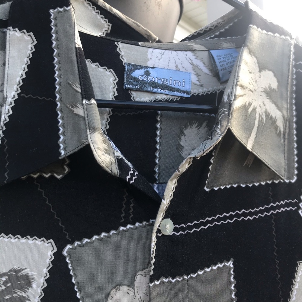 CORSINI Men’s Hawaiian tropical beach vibe short sleeve button down shir… - Picture 7 of 9